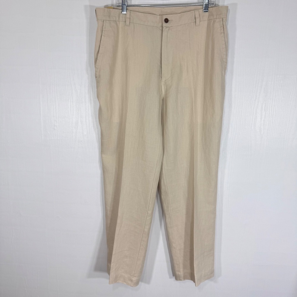 JOS. A. BANK Men's Linen Pants Beige 38x30 Vacation in Paradise Tag NWT